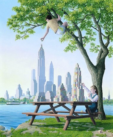 芸術家Rob Gonsalvesさんのファンタスティックで錯覚におちいってしまうだまし絵(トリックアート)