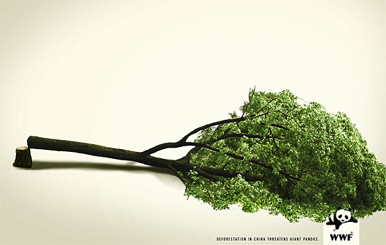 メッセージ性の強い、自然というものを考えさせてくれる、デザインされたWWF(世界自然保護基金)のキャンペーン用ポスター50作品